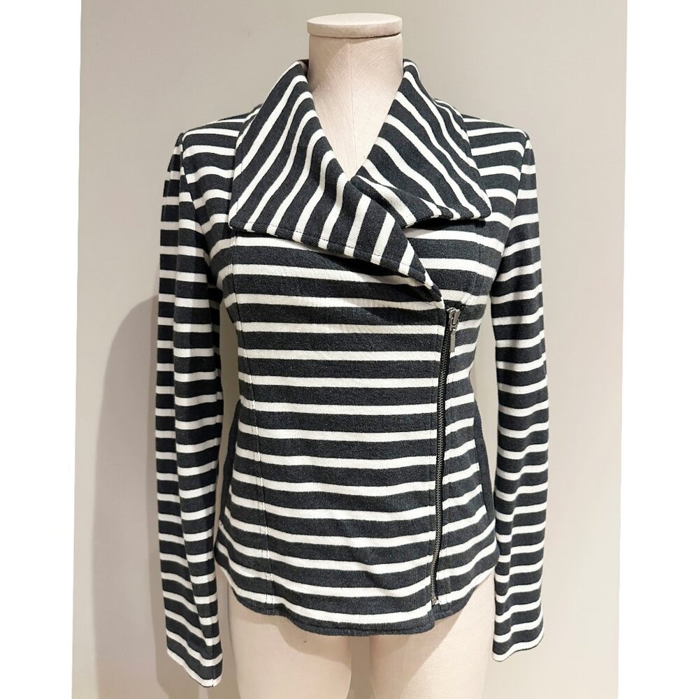 Gap Womens Grey and White Striped Blazer Jacket Size XS Work Wear